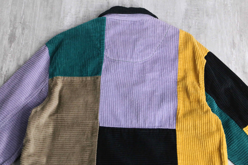 mulch pattern corduroy zip jacket