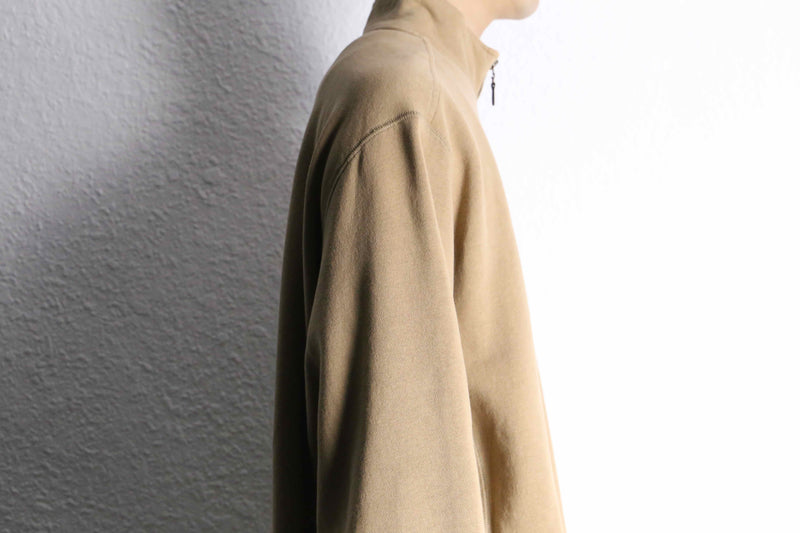 ”L.L.Bean” beige color half zip hi neck sweat
