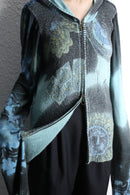 gradation mix  design knit zip hoodie