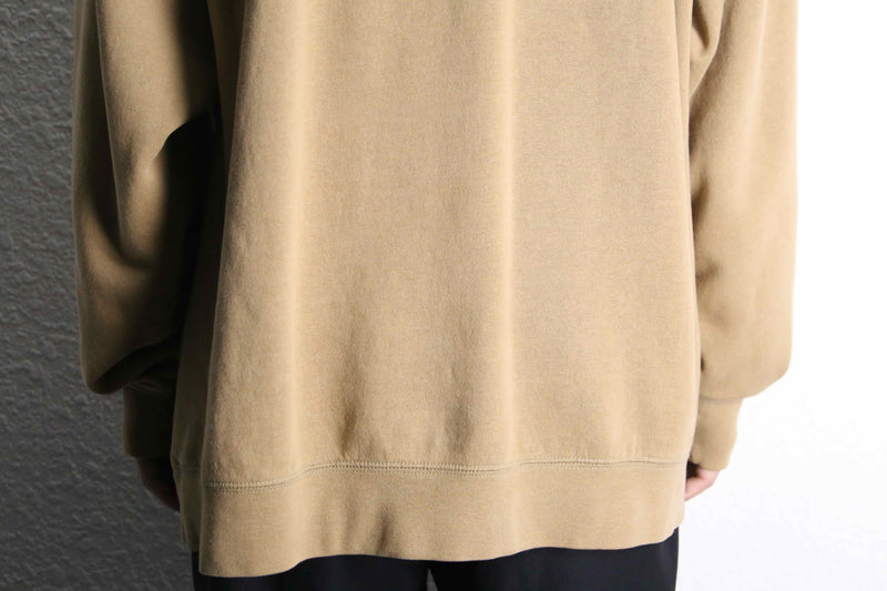 ”L.L.Bean” beige color half zip hi neck sweat