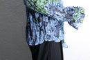total pattern pleats frill sheer shirt