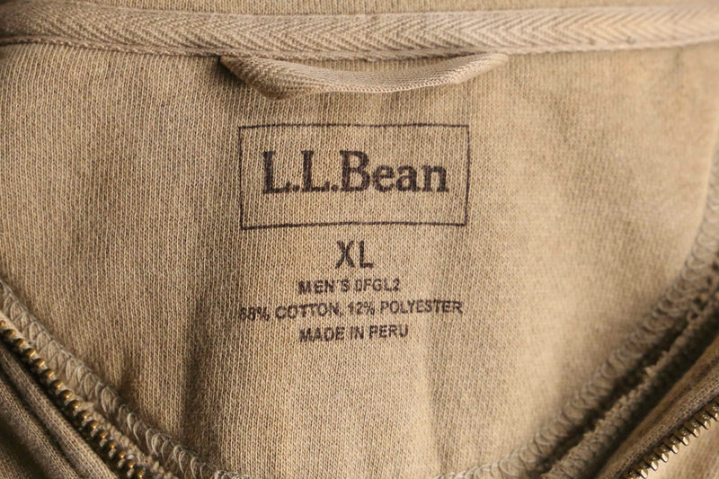 ”L.L.Bean” beige color half zip hi neck sweat