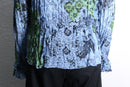 total pattern pleats frill sheer shirt