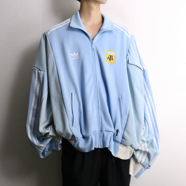 remake "再構築" blue torn design track jacket