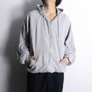 gray over sizing double face zip sweat hoodie
