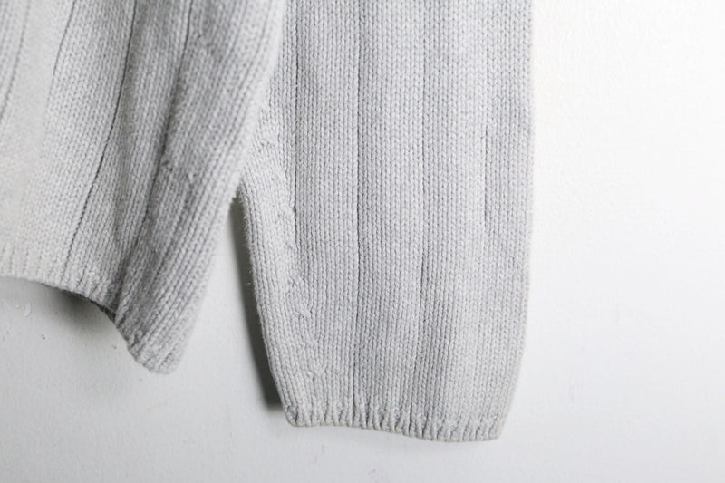 "POLO JEANS" half zip stripe pattern knit