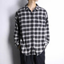 monotone shadow check flannel shirt