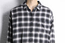 monotone shadow check flannel shirt
