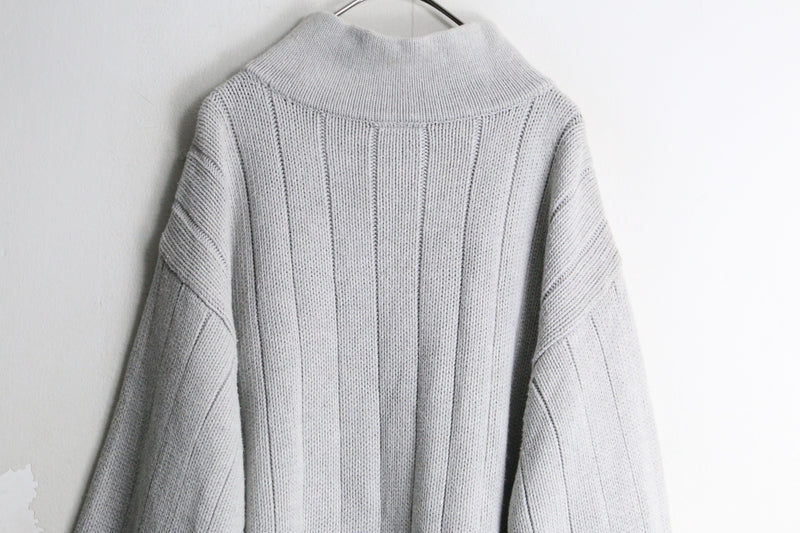 "POLO JEANS" half zip stripe pattern knit