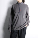 spider embroidered half-zip pullover