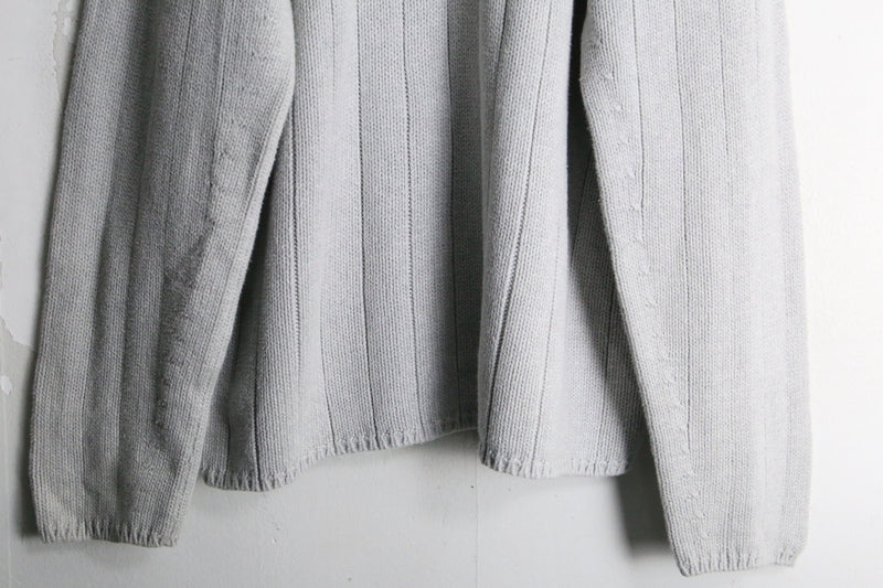 "POLO JEANS" half zip stripe pattern knit