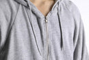 gray over sizing double face zip sweat hoodie