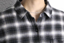 monotone shadow check flannel shirt