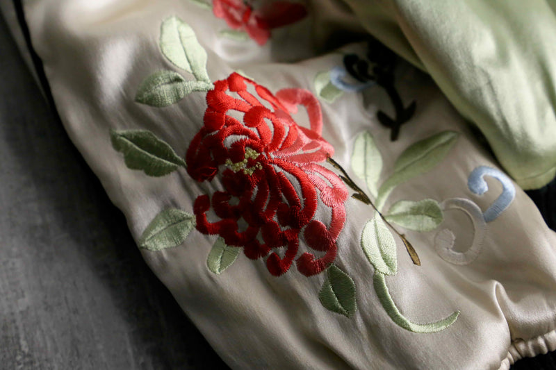 double-face silk souvenir jacket