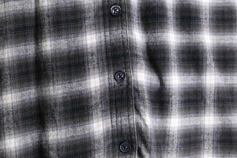 monotone shadow check flannel shirt