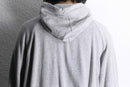 gray over sizing double face zip sweat hoodie