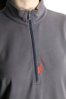spider embroidered half-zip pullover