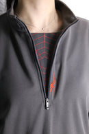 spider embroidered half-zip pullover