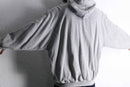 gray over sizing double face zip sweat hoodie