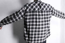 monotone shadow check flannel shirt