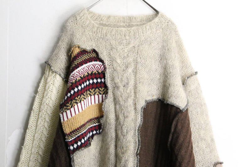 "Re:make" brown tone loose knit