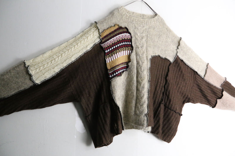 "Re:make" brown tone loose knit