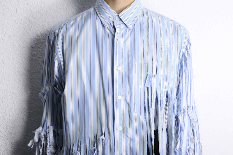 ''Re:make''shredder design stripe shirt