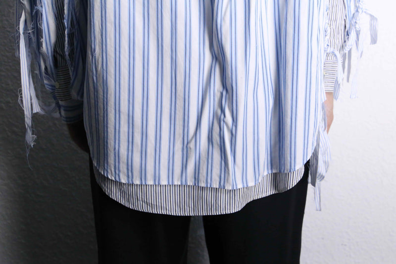 ''Re:make''shredder design stripe shirt