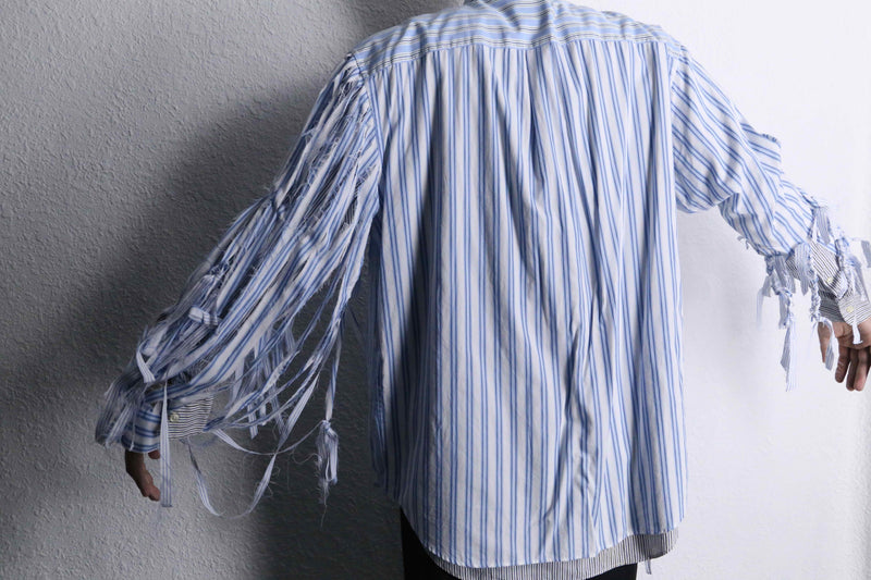 ''Re:make''shredder design stripe shirt