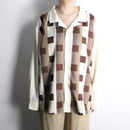 geometric check loose shirt