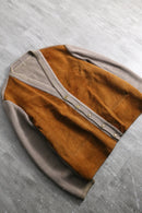 1970-80s suede switch rib knit cardigan