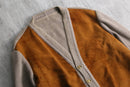 1970-80s suede switch rib knit cardigan