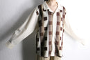 geometric check loose shirt