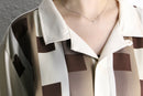 geometric check loose shirt