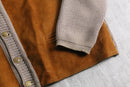 1970-80s suede switch rib knit cardigan