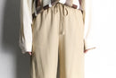 yellow beige linen wide easy pants