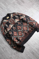 fair Isle pattern wool knit blouson