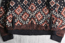 fair Isle pattern wool knit blouson
