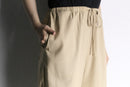 yellow beige linen wide easy pants