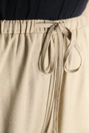 yellow beige linen wide easy pants