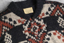 fair Isle pattern wool knit blouson