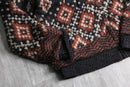 fair Isle pattern wool knit blouson