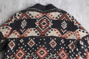 fair Isle pattern wool knit blouson