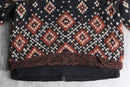 fair Isle pattern wool knit blouson