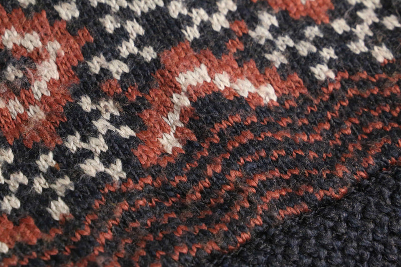 fair Isle pattern wool knit blouson