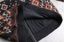 fair Isle pattern wool knit blouson