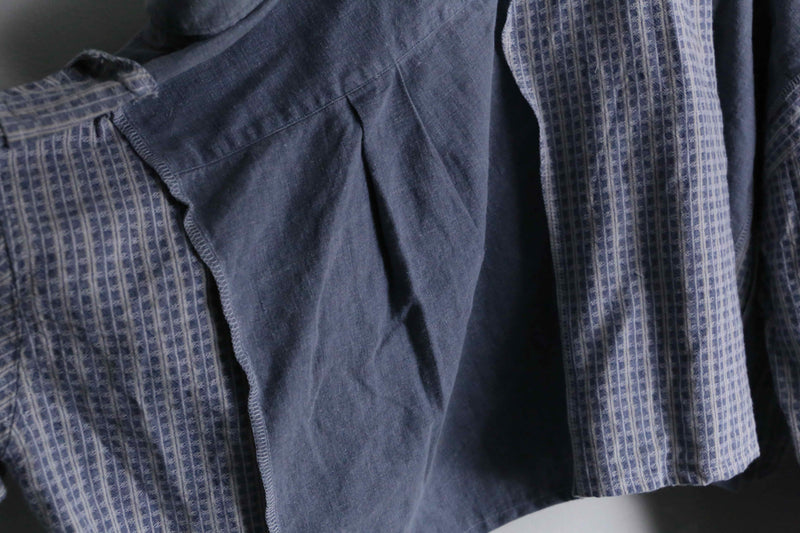 "Re:make" 2 docking blue short length design shirt