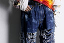 "Re:make" clash damage flare denim pants