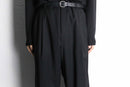 black wide tapered 2tuck slacks