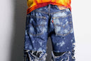 "Re:make" clash damage flare denim pants